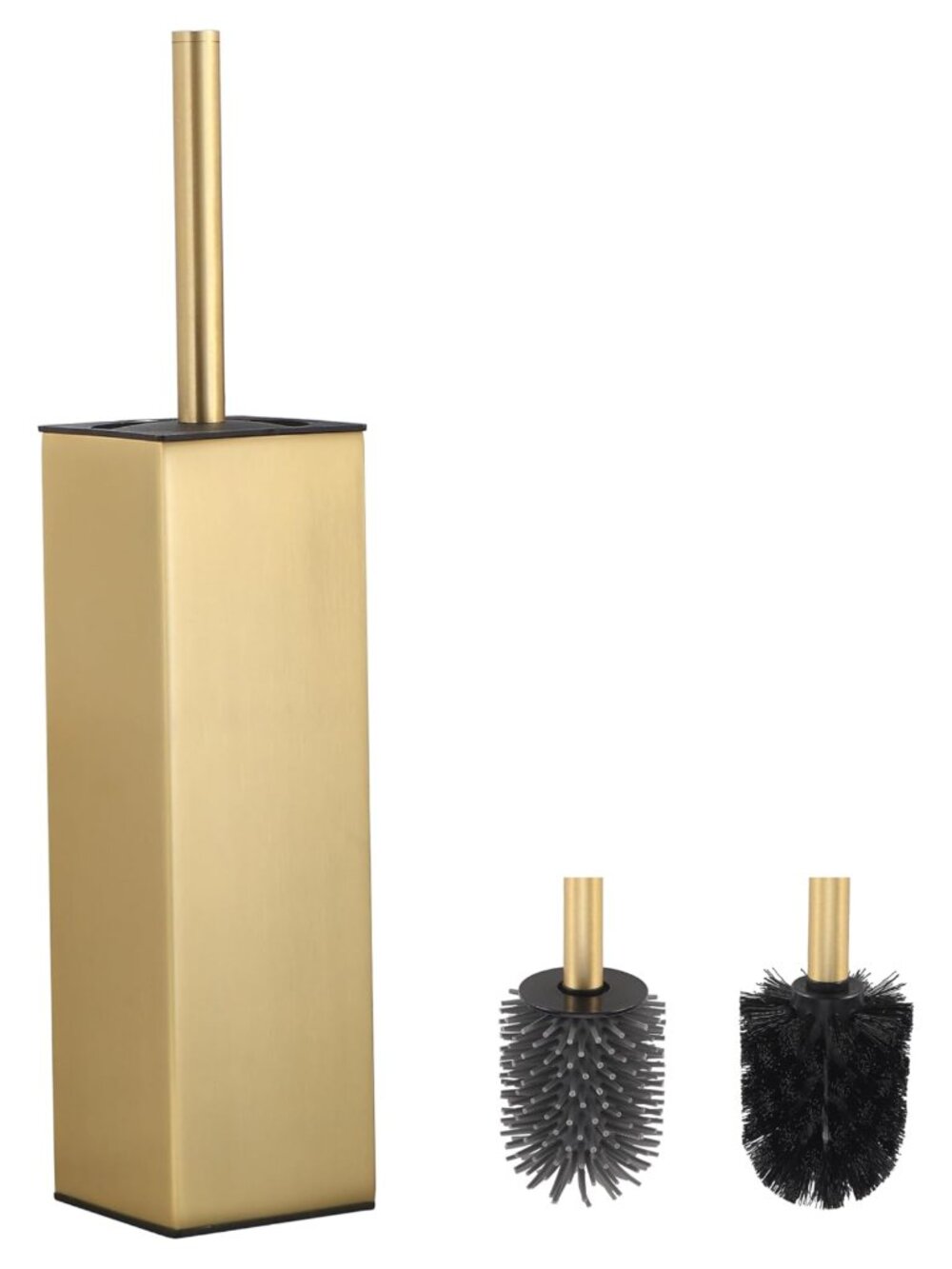 Brushed Gold Toilet Brush and Holder Set Freestanding Bathroom Accessory